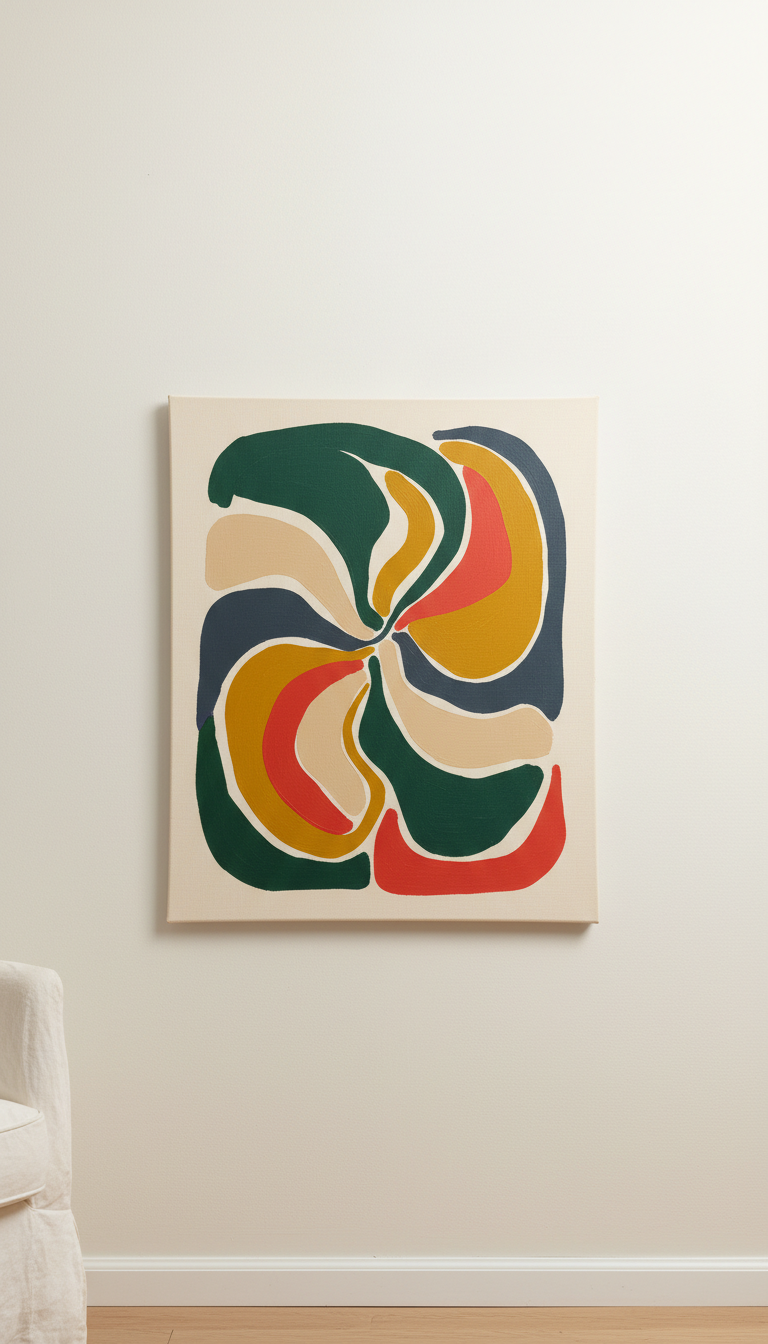 Ivory Organic Forms Canvas