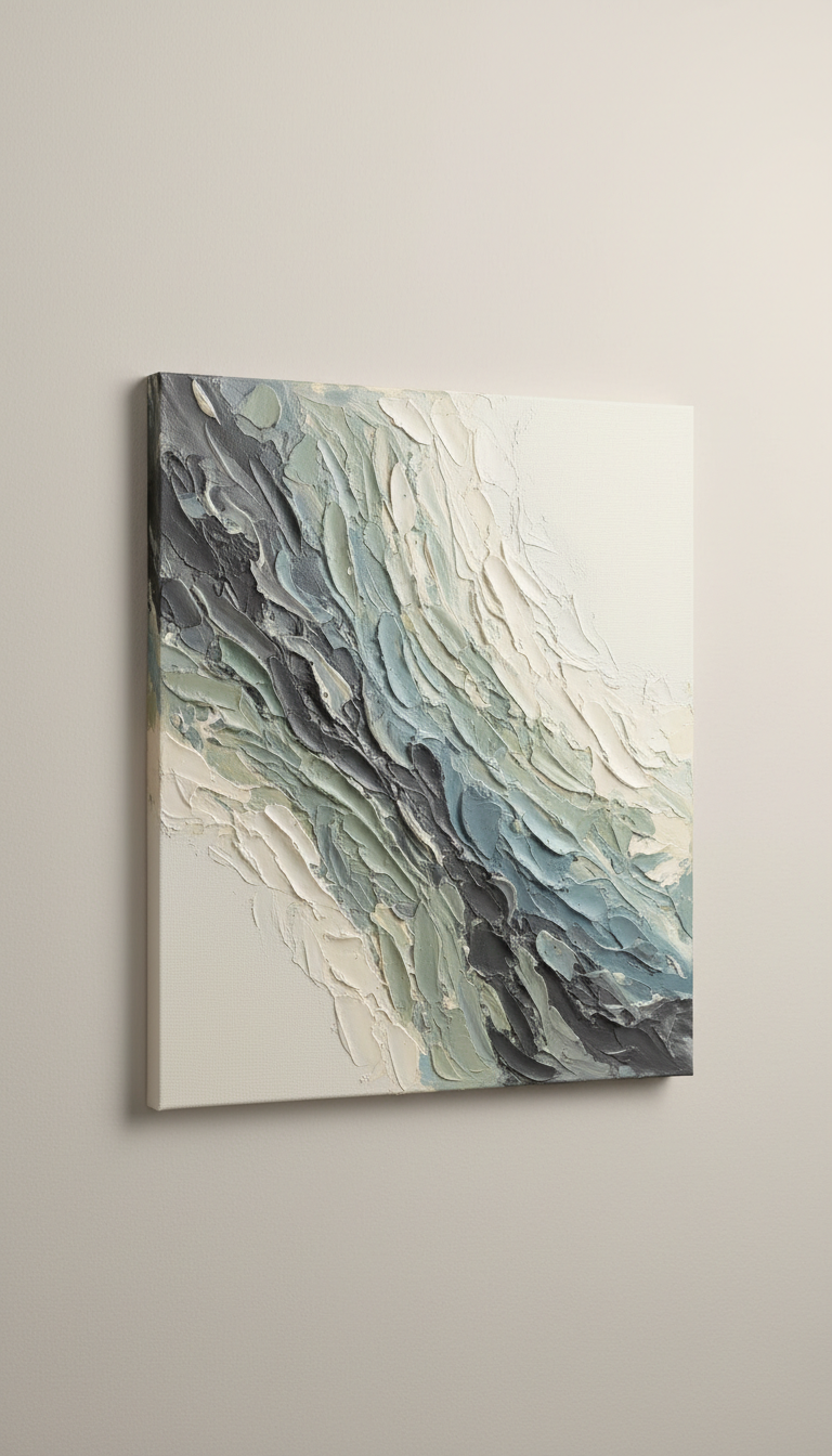Stone Veil Textured Acrylic Canvas