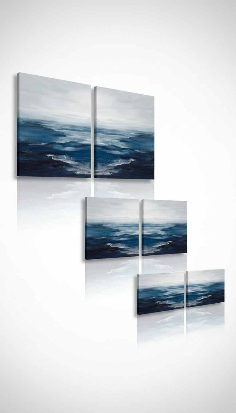 Ocean Blue Landscape Split Canvas
